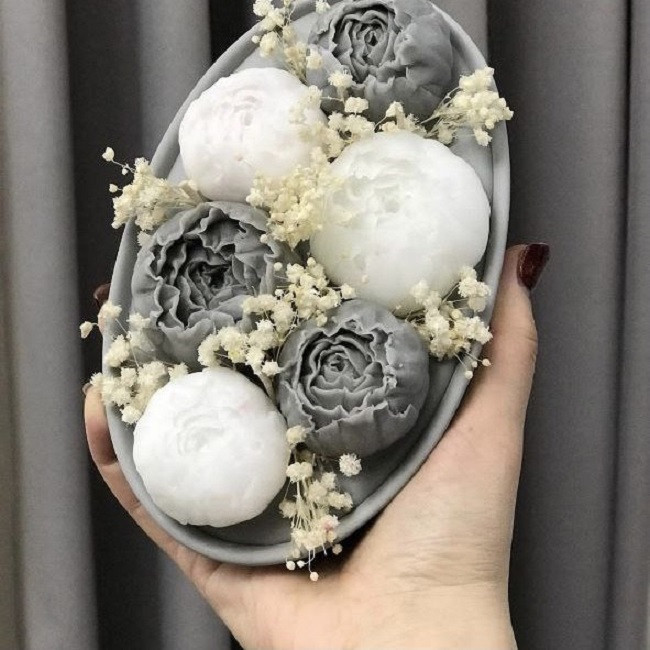 قالب شمع رز پیونی مجموعه 3 عددی