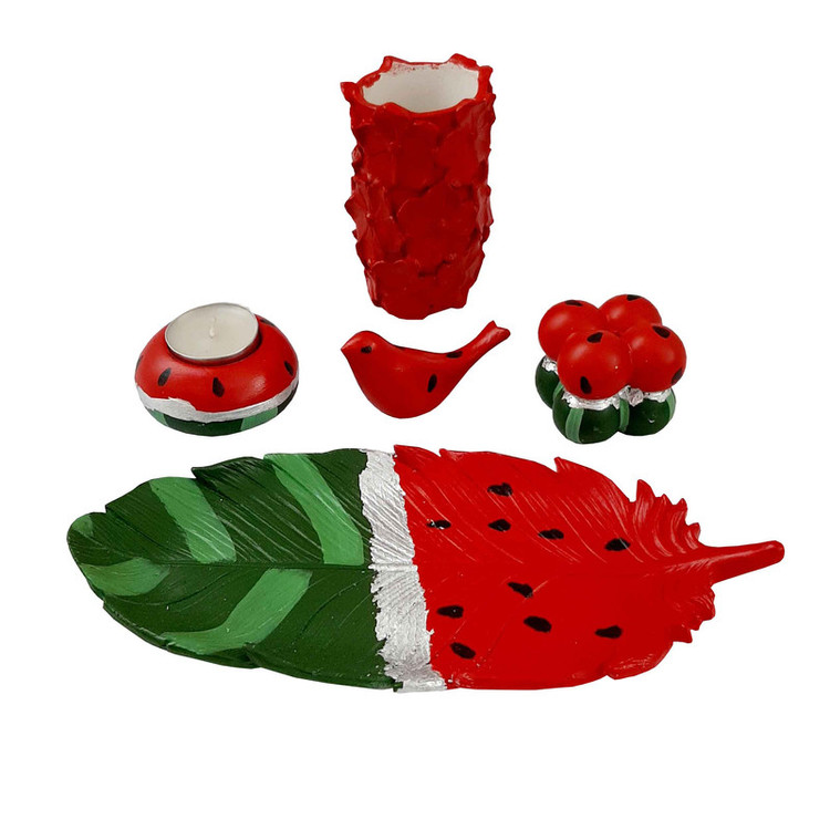 دکوری مدل سینی برگ یلدایی 5 تیکه کد A