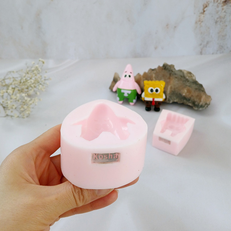 قالب شمع باب اسفنجی و پاتریک 2 عددی
