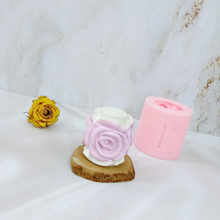 قالب شمع مدل استوانه گل رز