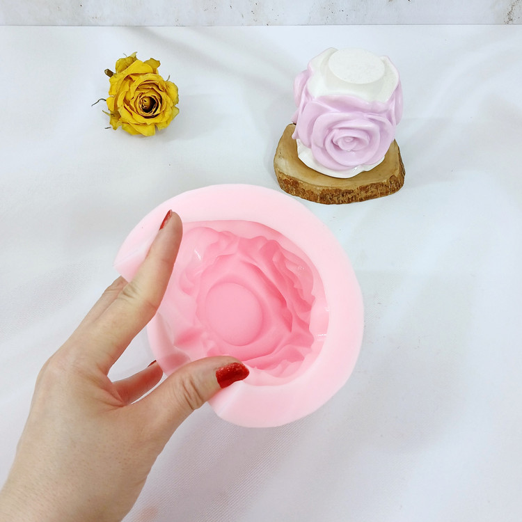 قالب شمع مدل استوانه گل رز