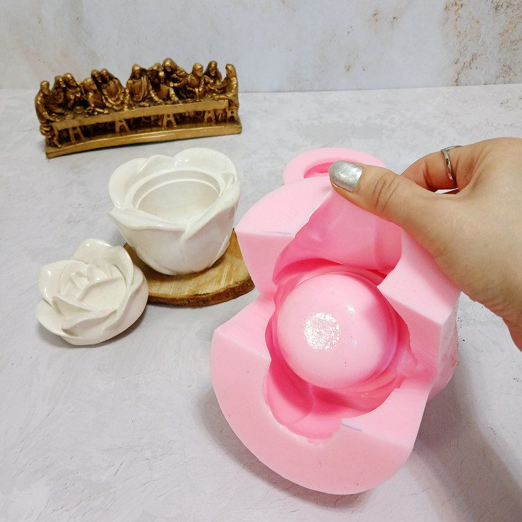 قالب سیلیکونی بانکه گل رز درب دار