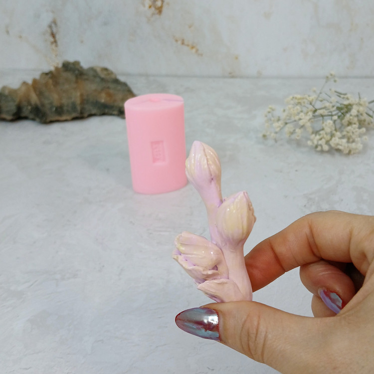 قالب شمع کوشا مدل غنچه گل مالوا 7/5 سانتی