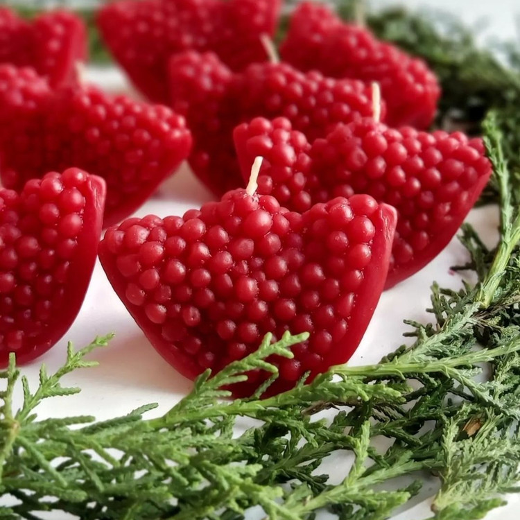 شمع تزئینی مدل قاچ انار بسته 2 عددی