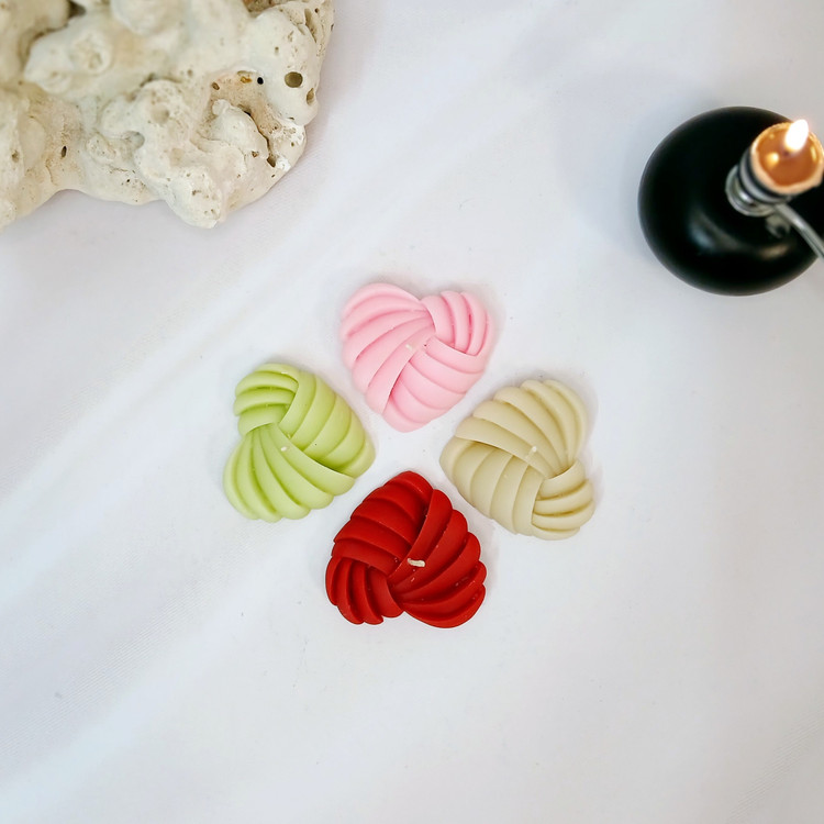 شمع تزئینی مدل قلب لایه ای بسته 2 عددی