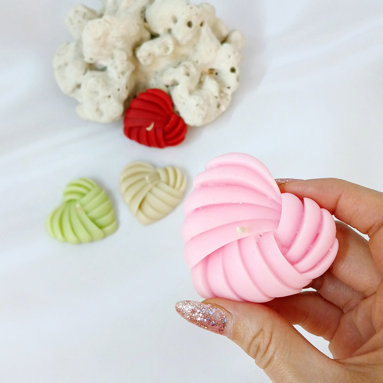 شمع تزئینی مدل قلب لایه ای بسته 2 عددی